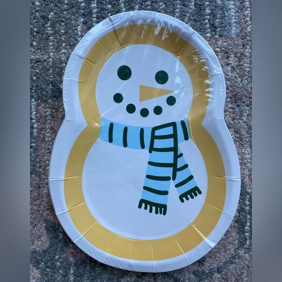 Spritz SnowMan Snack DisposablePaper Plates - Picture 1 of 6